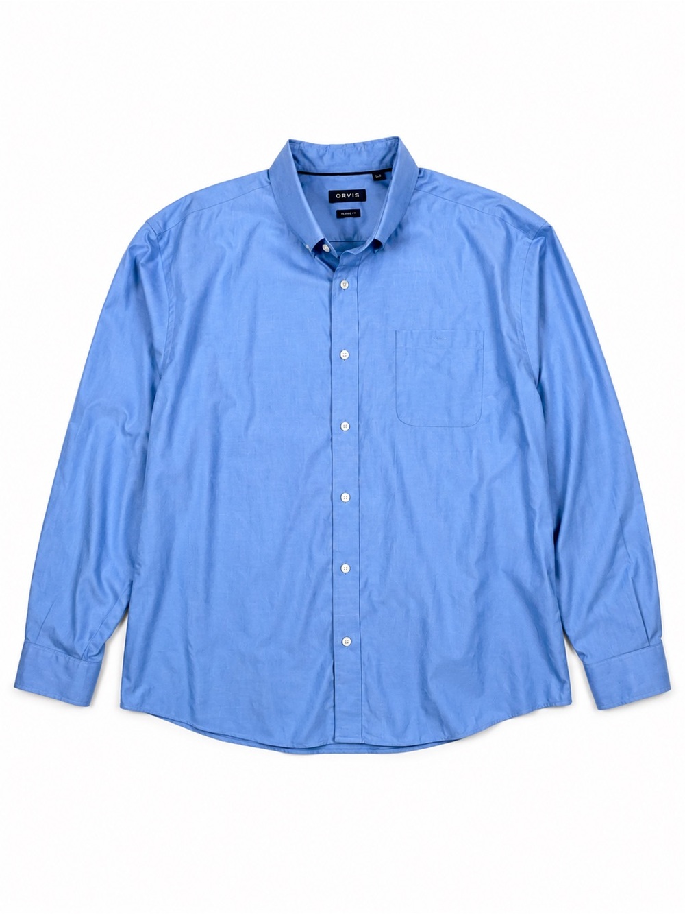 Orvis Classic Fit Stretch Button Down Oxford Shirt Blue XXL